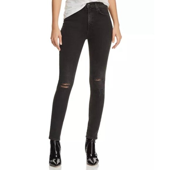 Rag & Bone High-rise Distressed Ankle Skinny Jeans - Picture 1 of 13